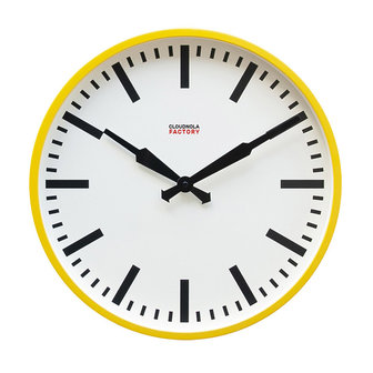 bar louter Kustlijn Cloudnola Factory Ocher yellow Station Clock 45cm - Hoeked