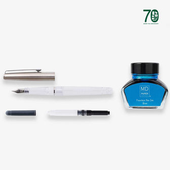 MD Fountain Pen Set with Bottled Ink - Limited Edition - Blue Ink