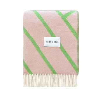 Maison Deux Lines Blanket Pink Apple