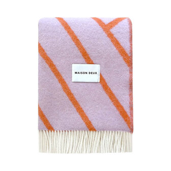 Maison Deux Lines Blanket Lilac Orange