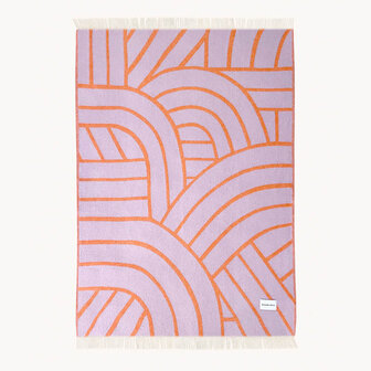 Maison Deux Lines Blanket Lilac Orange