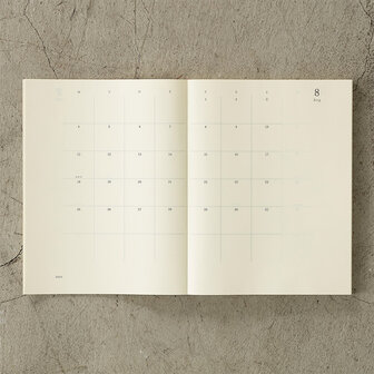 A4 THIN MD Notebook Diary 2025 monthly block + memo