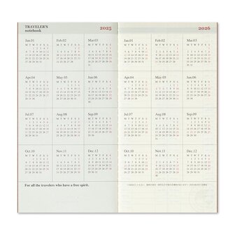 Traveler&#039;s notebook - 2025 Weekly Vertical Diary regular size