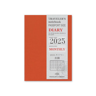 Traveler&#039;s notebook Passport Size Diary 2025 Monthly