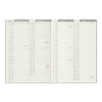 Traveler&#039;s notebook Passport Size Diary 2025 Weekly Refill 