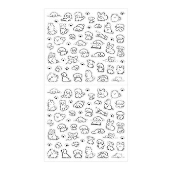 Midori stickervel Dogs Zwart Wit