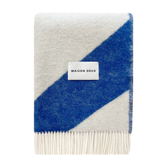 Maison Deux Swirl Blanket Blue White