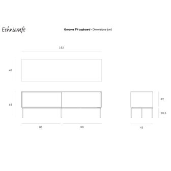 Ethnicraft Grooves Tv-meubel 162cm