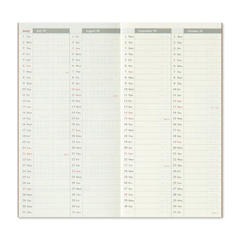 Traveler&#039;s notebook - 2025 Weekly Vertical Diary Juli-December