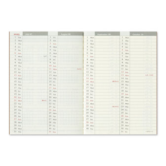 Traveler&#039;s notebook Passport Size Diary July-December  2025 Weekly Refill 