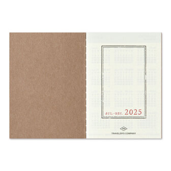 Traveler&#039;s notebook Passport Size Diary July-December  2025 Weekly Refill 