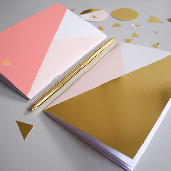 Gold Notebook Pink