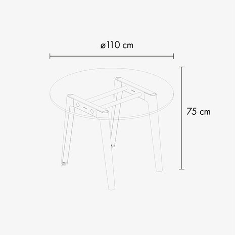 De Tiptoe New Modern Full Wood tafel rond 110cm