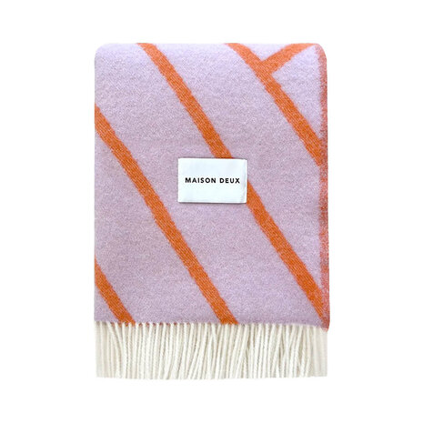 Maison Deux Lines Blanket Lilac Orange