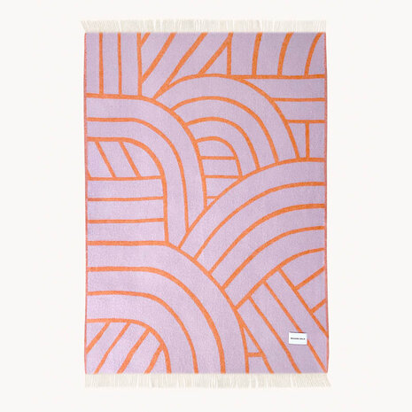 Maison Deux Lines Blanket Lilac Orange