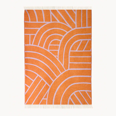 Maison Deux Lines Blanket Lilac Orange