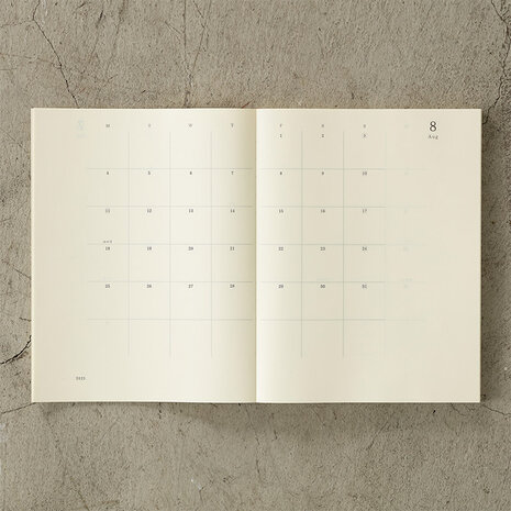 A4 THIN MD Notebook Diary 2025 monthly block + memo