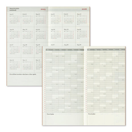 Traveler's notebook - 2025 Monthly Diary regular size