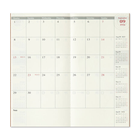 Traveler's notebook - 2025 Monthly Diary regular size