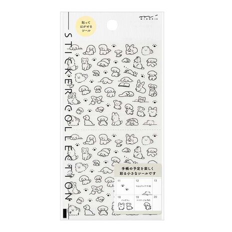 Midori stickervel Dogs Zwart Wit