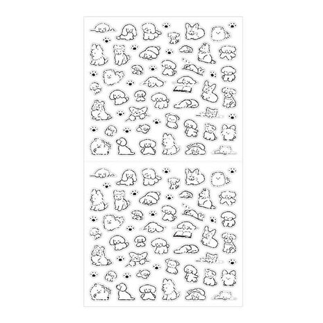 Midori stickervel Dogs Zwart Wit