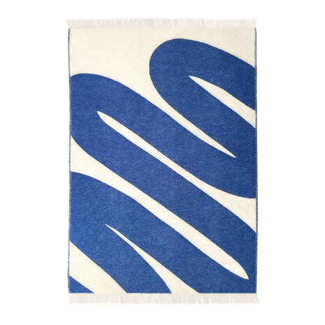 Maison Deux Swirl Blanket Blue White