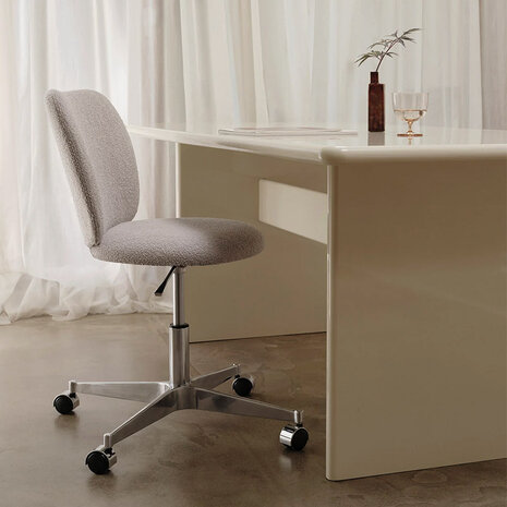 ferm living rico chair with castors boucle off white