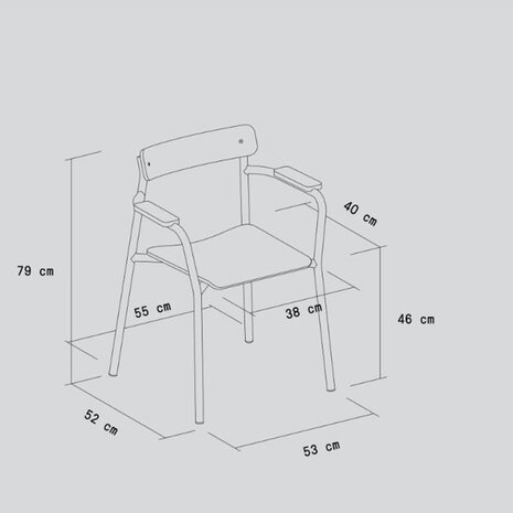 Tiptoe etude stoel with armrests