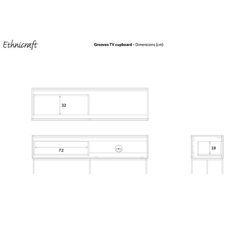 Ethnicraft Grooves Tv-Cupboard 162cm