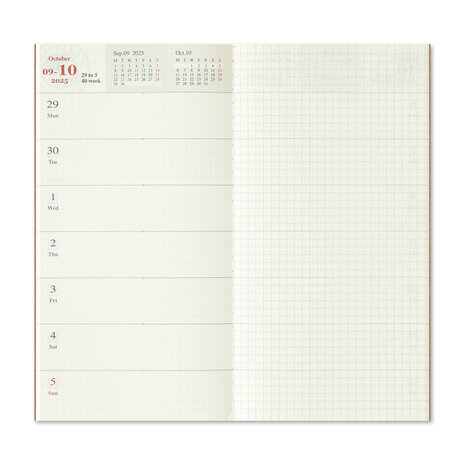 Traveler's notebook - 2025 Weekly and Memo Refill Juli-December