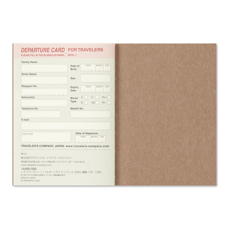 Traveler's notebook Passport Size Diary juli-december 2025 