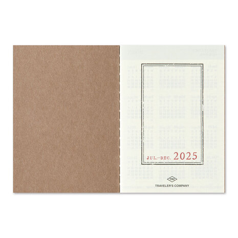 Traveler's notebook Passport Size Diary July-December  2025 Weekly Refill 