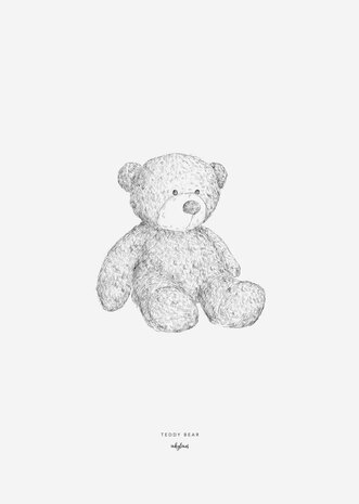 Inkylines A5 print teddybeer